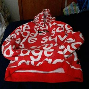 Red savage hoodie and supreme
